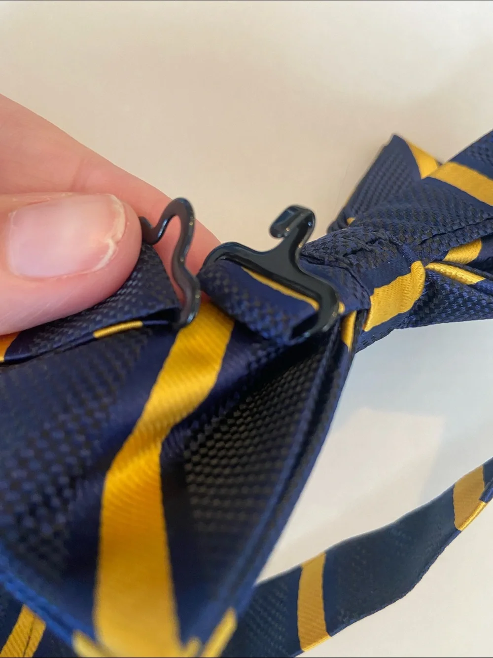 NEW in box Hisdern handmade stripe formal bow tie